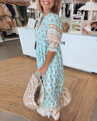 Lasairíona – Boho Midi Tassel Dress