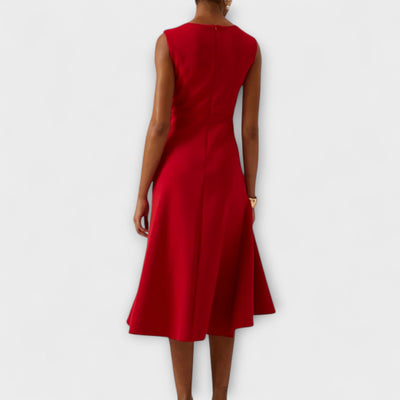Éilis – Draped Asymmetric Midi Dress