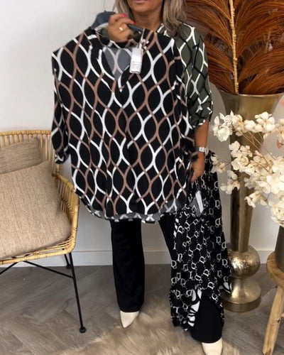 Róisín – Geometric Long Sleeve Blouse