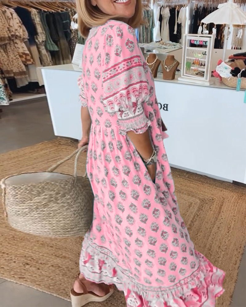 Lasairíona – Boho Midi Tassel Dress