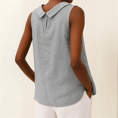 Ciara – Sleeveless Roll Collar Top
