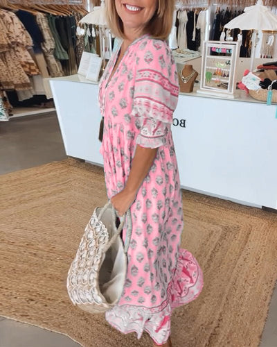 Lasairíona – Boho Midi Tassel Dress