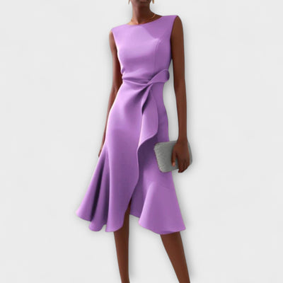 Éilis – Draped Asymmetric Midi Dress