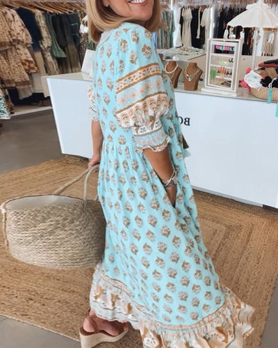 Lasairíona – Boho Midi Tassel Dress