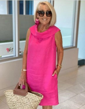 Clíodhna – Draped Neck Shift Dress
