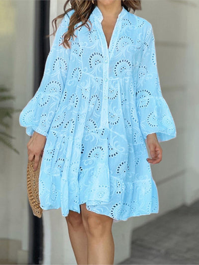 Aoibheann – Embroidered Tiered Mini Dress