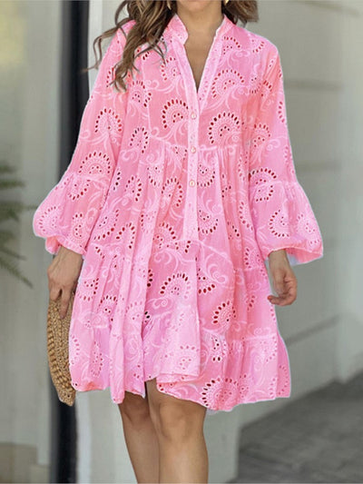 Aoibheann – Embroidered Tiered Mini Dress
