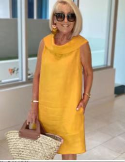 Clíodhna – Draped Neck Shift Dress