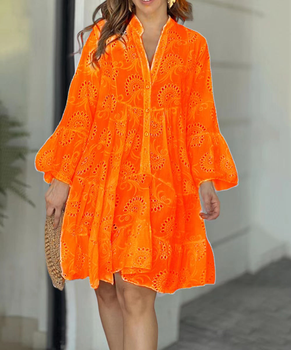 Aoibheann – Embroidered Tiered Mini Dress