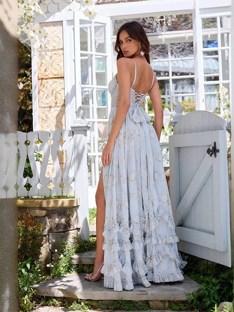 Bláthnaid – Off-Shoulder Floral Print Dress