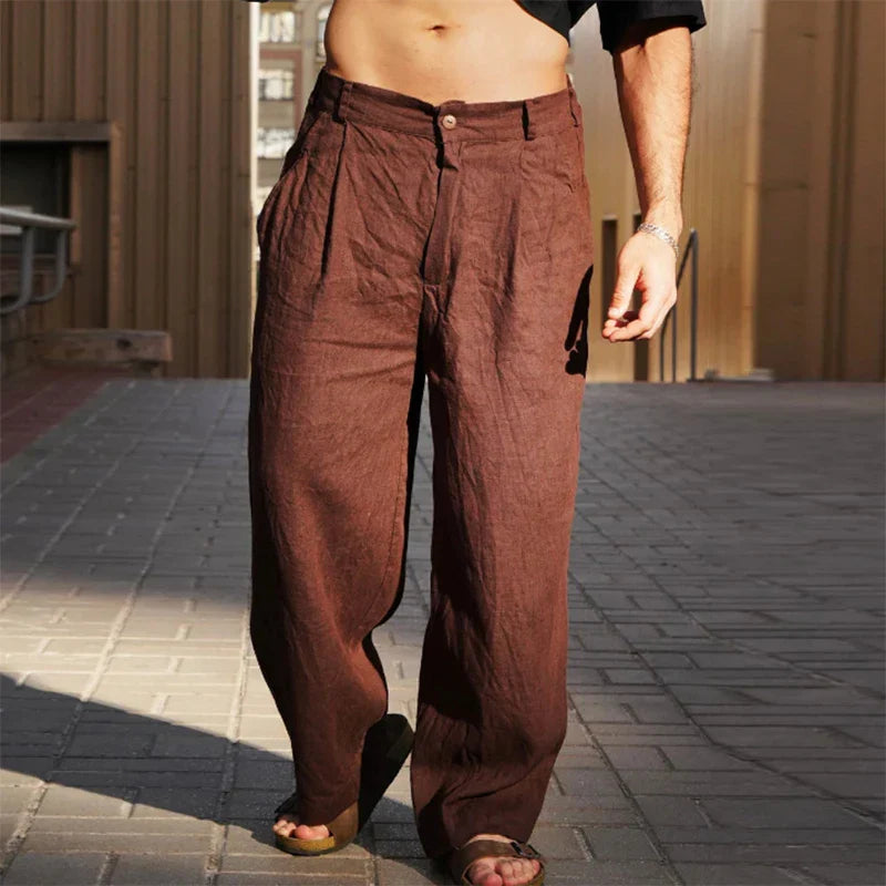 Odhrán – Wide Leg Linen Trousers