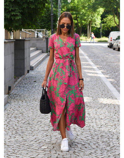 Aoife – Floral Wrap Midi Dress