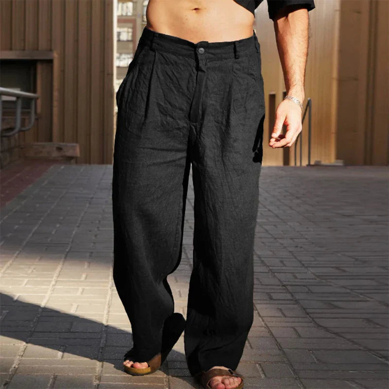 Odhrán – Wide Leg Linen Trousers