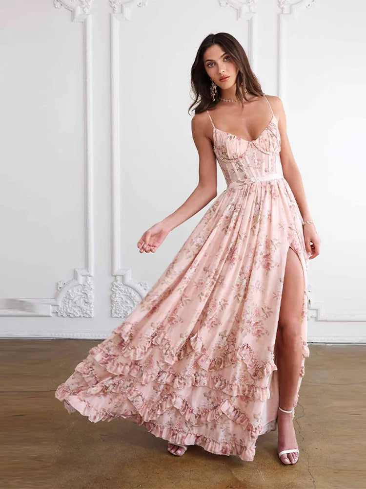 Bláthnaid – Off-Shoulder Floral Print Dress