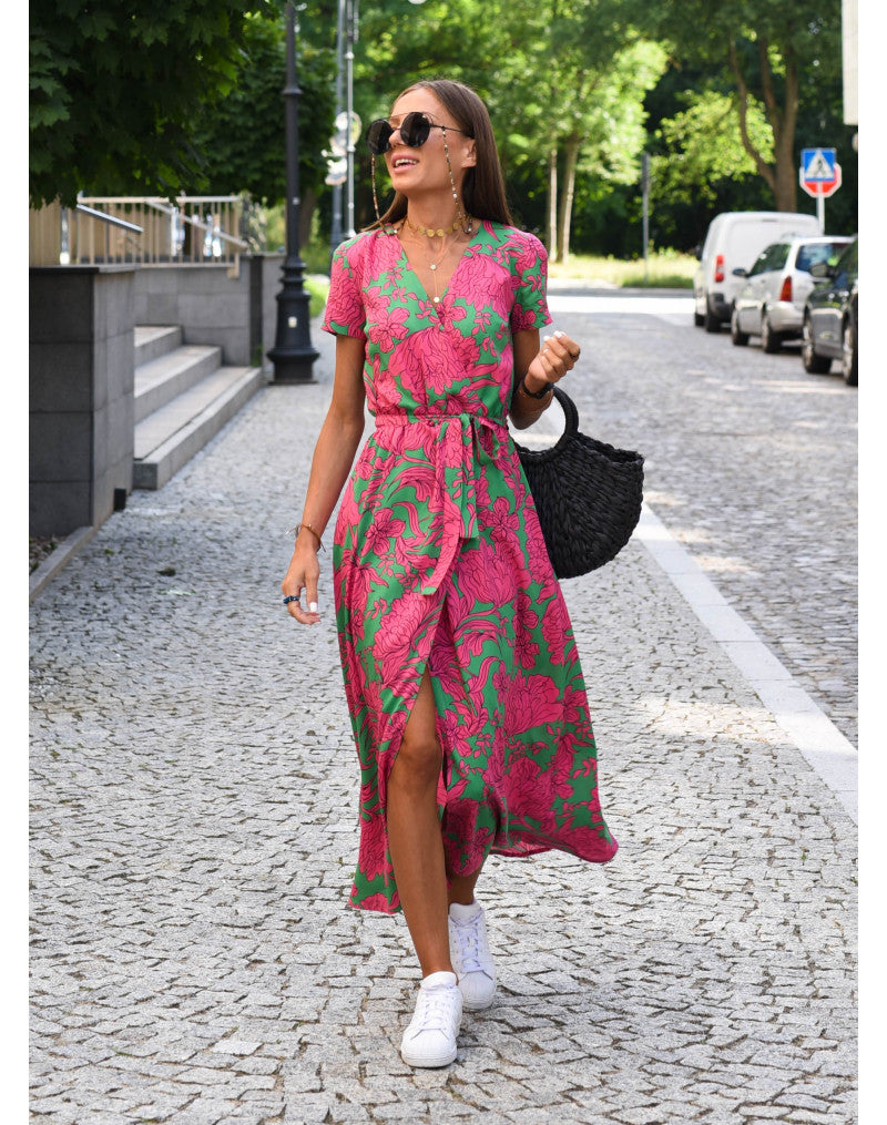 Aoife – Floral Wrap Midi Dress