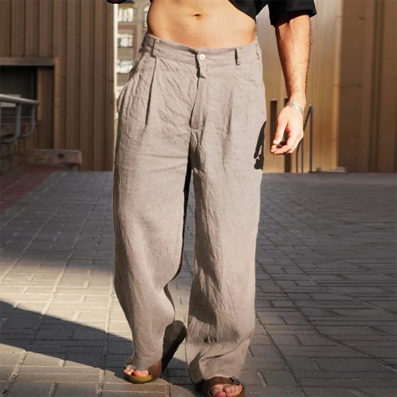 Odhrán – Wide Leg Linen Trousers