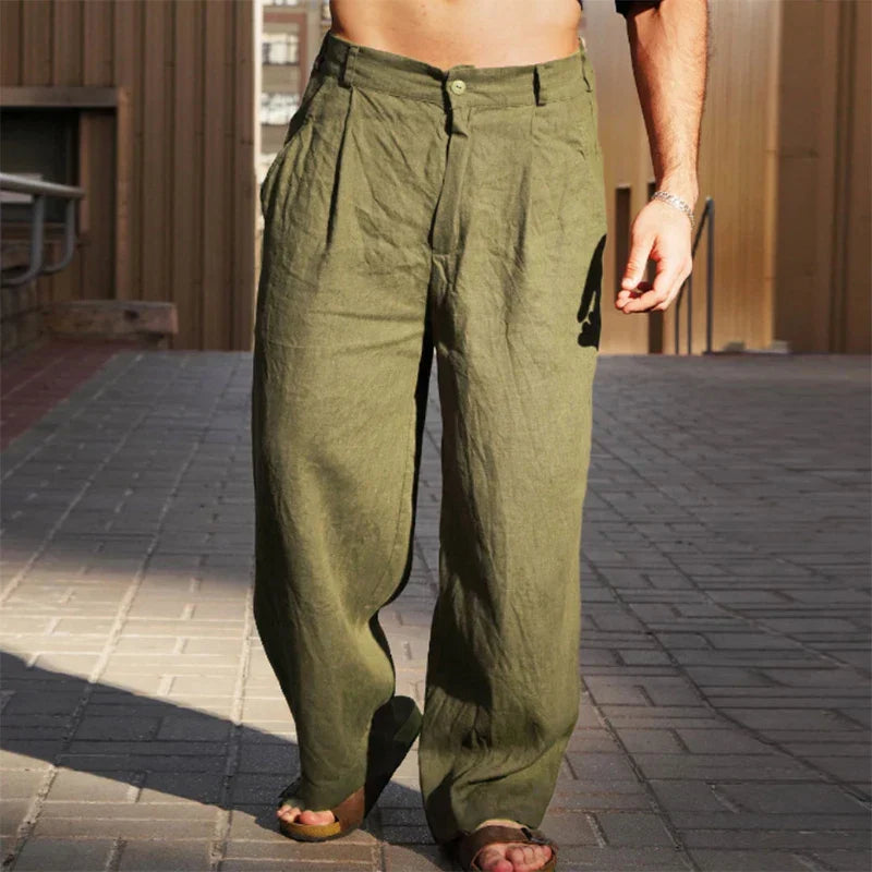 Odhrán – Wide Leg Linen Trousers