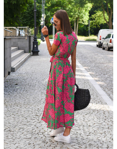 Aoife – Floral Wrap Midi Dress