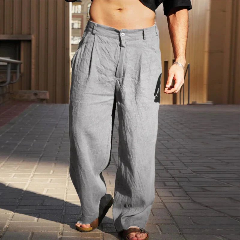 Odhrán – Wide Leg Linen Trousers