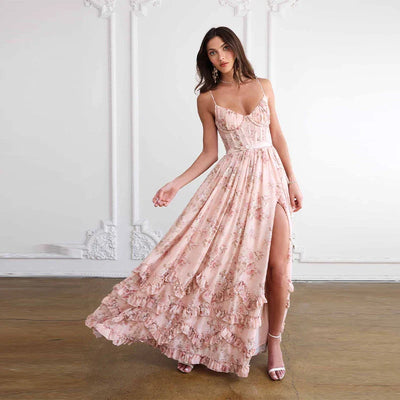Bláthnaid – Off-Shoulder Floral Print Dress
