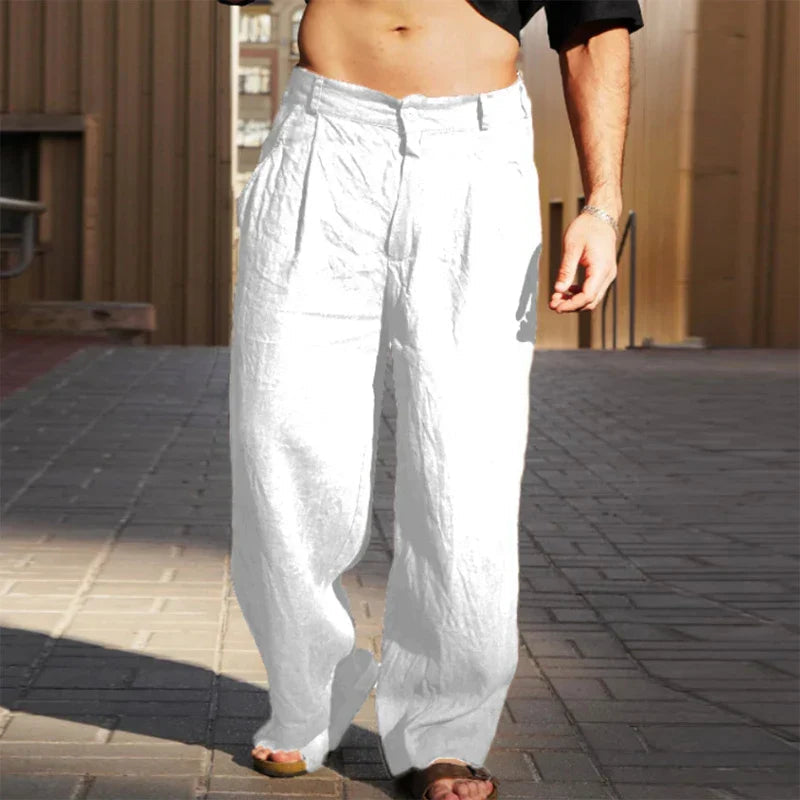 Odhrán – Wide Leg Linen Trousers