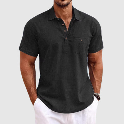 Eoin – Willow Linen Polo Shirt