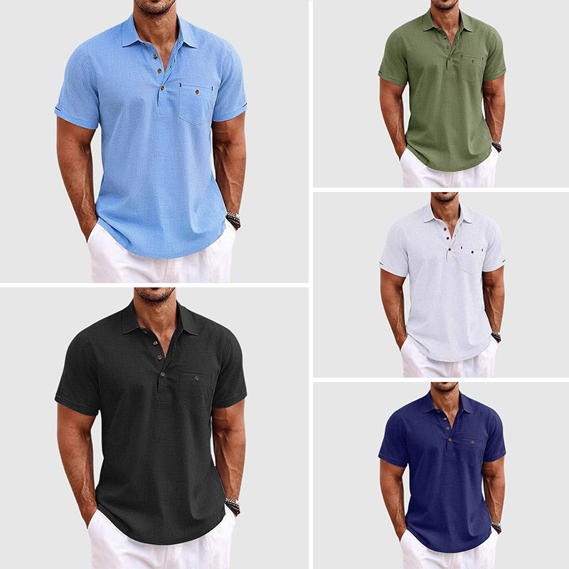 Eoin – Willow Linen Polo Shirt