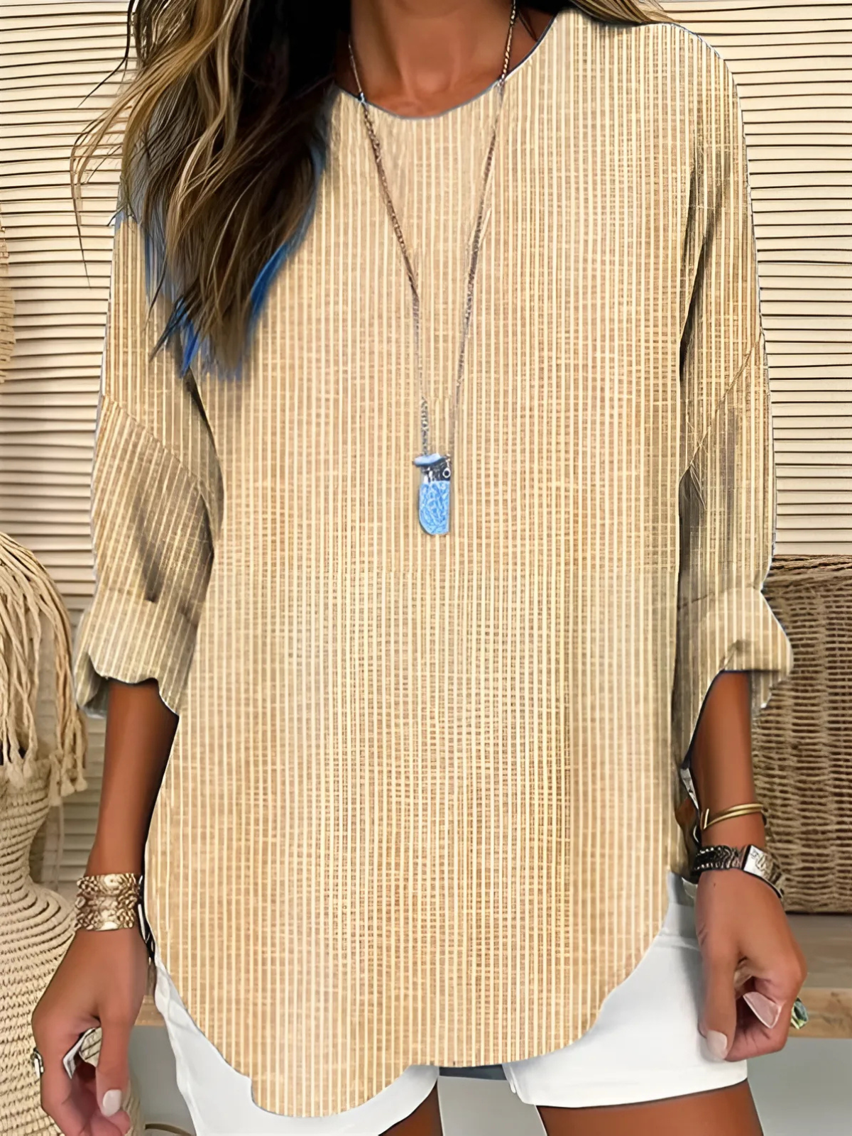 Neasa – Relaxed Striped Tunic Top