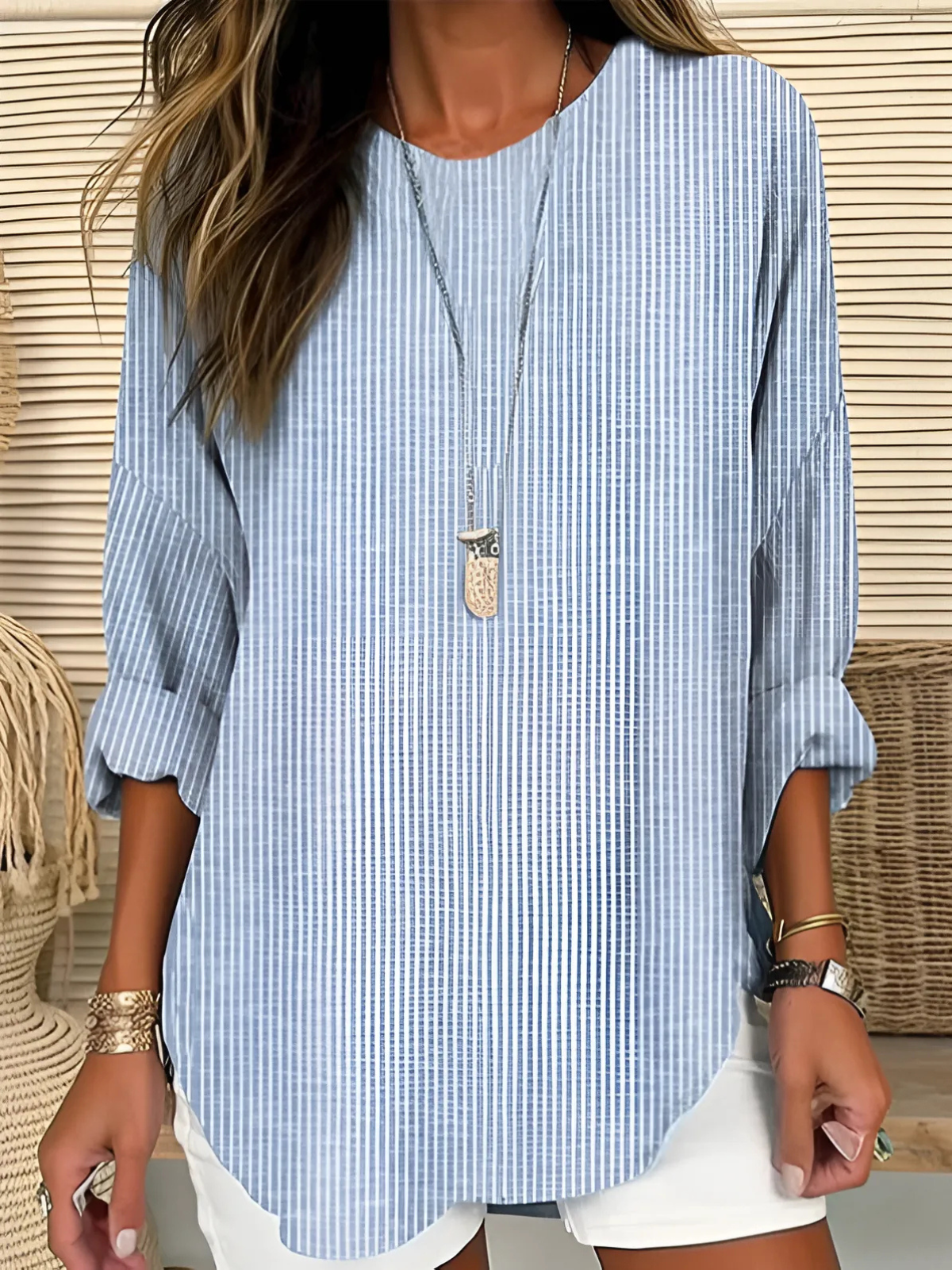 Neasa – Relaxed Striped Tunic Top