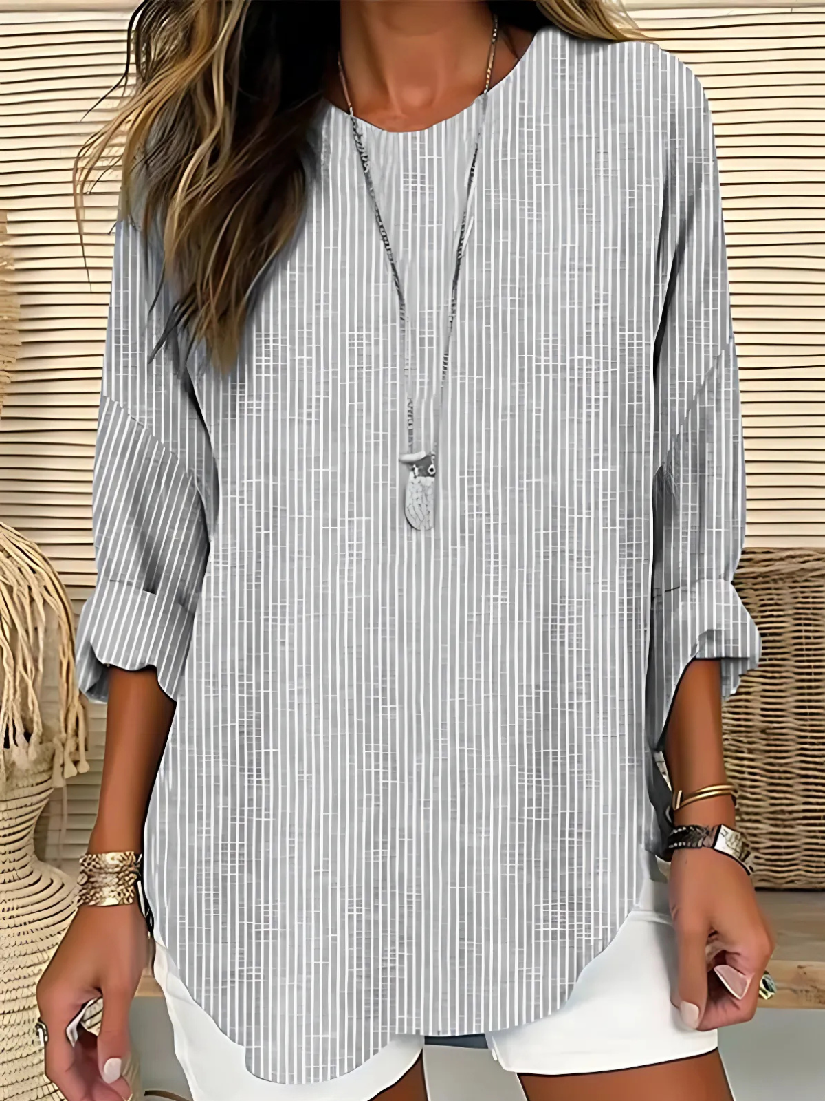 Neasa – Relaxed Striped Tunic Top